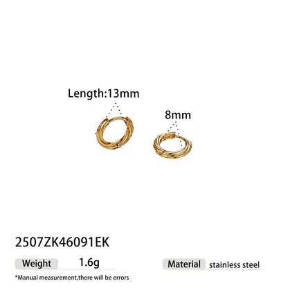 Geometric Earrings For Women Featuring Electroplated 304 Stainless Steel With 18K Real Gold Plated PVD Coating