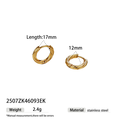 Geometric Earrings For Women Featuring Electroplated 304 Stainless Steel With 18K Real Gold Plated PVD Coating