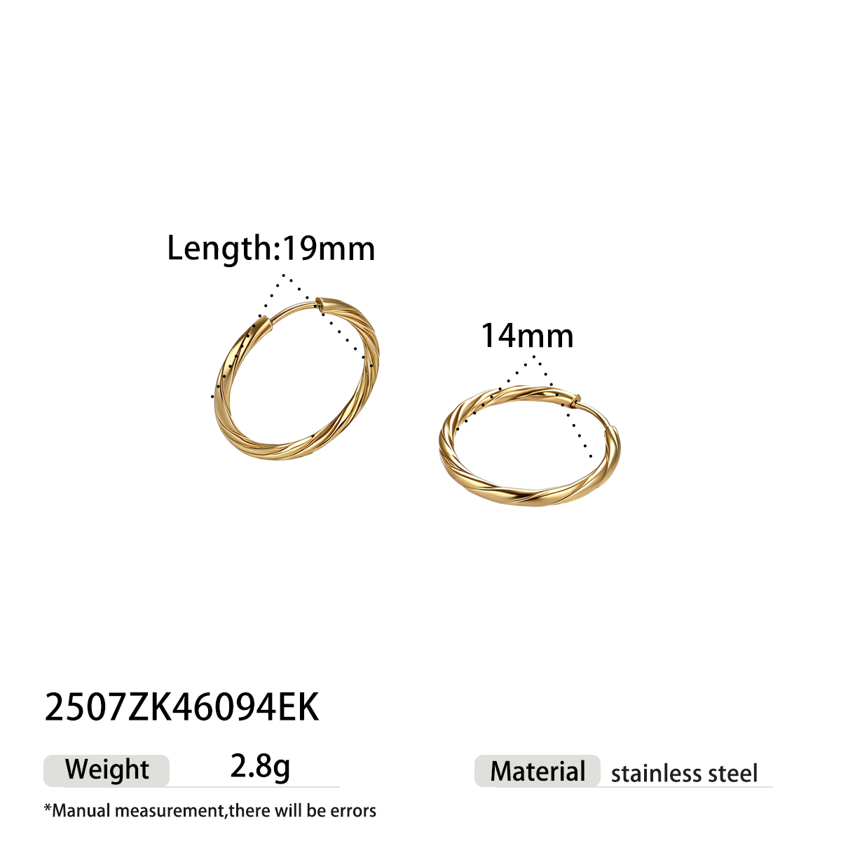 Geometric Earrings For Women Featuring Electroplated 304 Stainless Steel With 18K Real Gold Plated PVD Coating