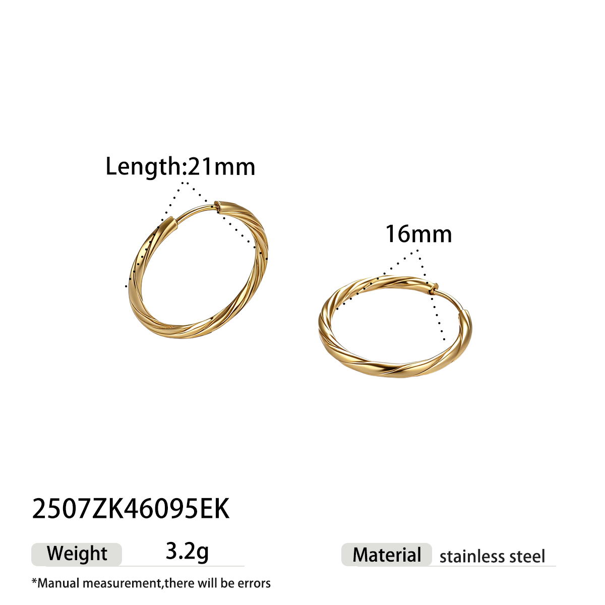 Geometric Earrings For Women Featuring Electroplated 304 Stainless Steel With 18K Real Gold Plated PVD Coating