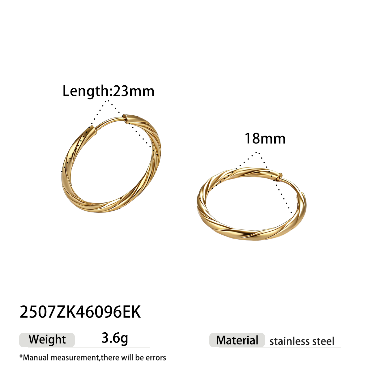 Geometric Earrings For Women Featuring Electroplated 304 Stainless Steel With 18K Real Gold Plated PVD Coating