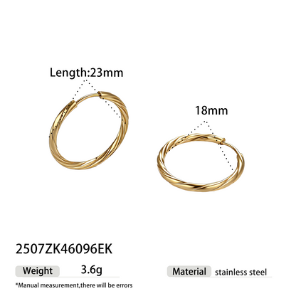 Geometric Earrings For Women Featuring Electroplated 304 Stainless Steel With 18K Real Gold Plated PVD Coating