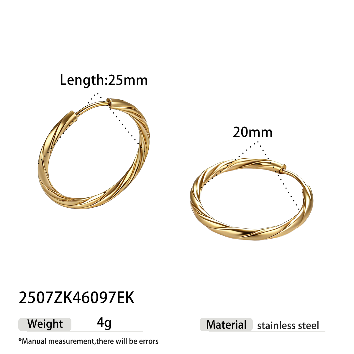 Geometric Earrings For Women Featuring Electroplated 304 Stainless Steel With 18K Real Gold Plated PVD Coating