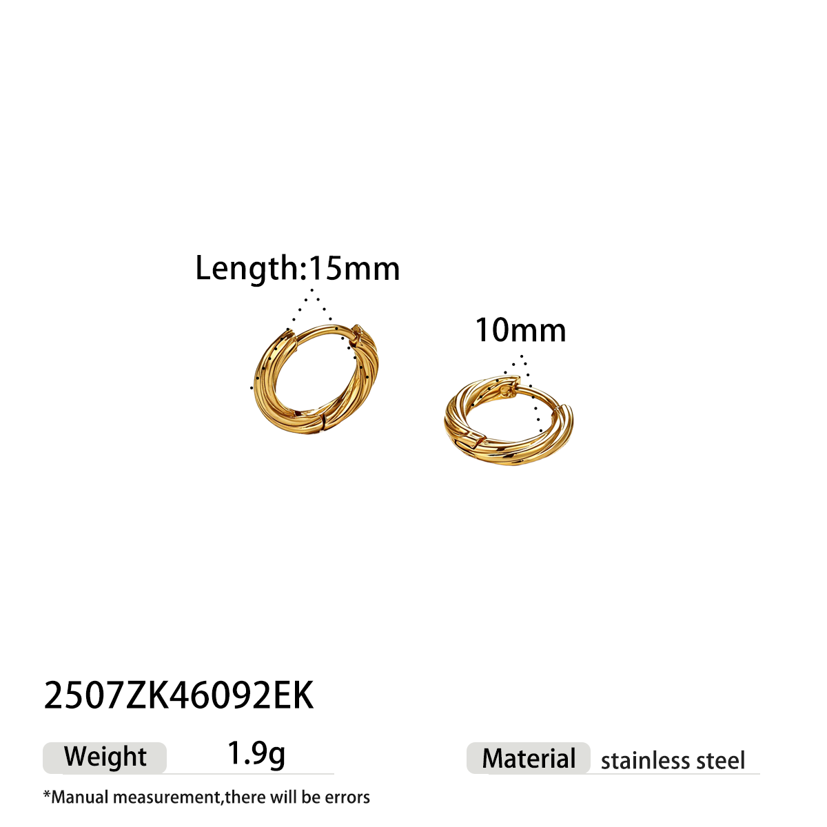 Geometric Earrings For Women Featuring Electroplated 304 Stainless Steel With 18K Real Gold Plated PVD Coating