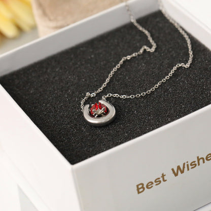 Marine Style Horseshoe Choker For Women In 304 Stainless Steel With 18K Real Gold Plated And Zircon Inlay On Cable Chain