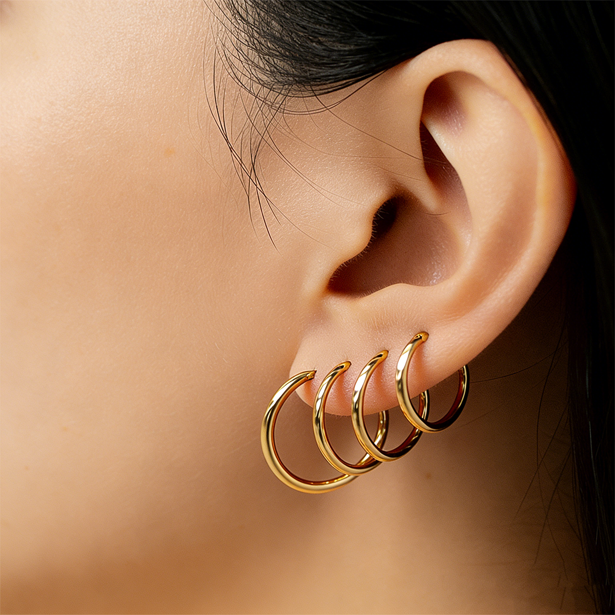 Geometric Earrings For Women Featuring Electroplated 304 Stainless Steel With 18K Real Gold Plated PVD Coating