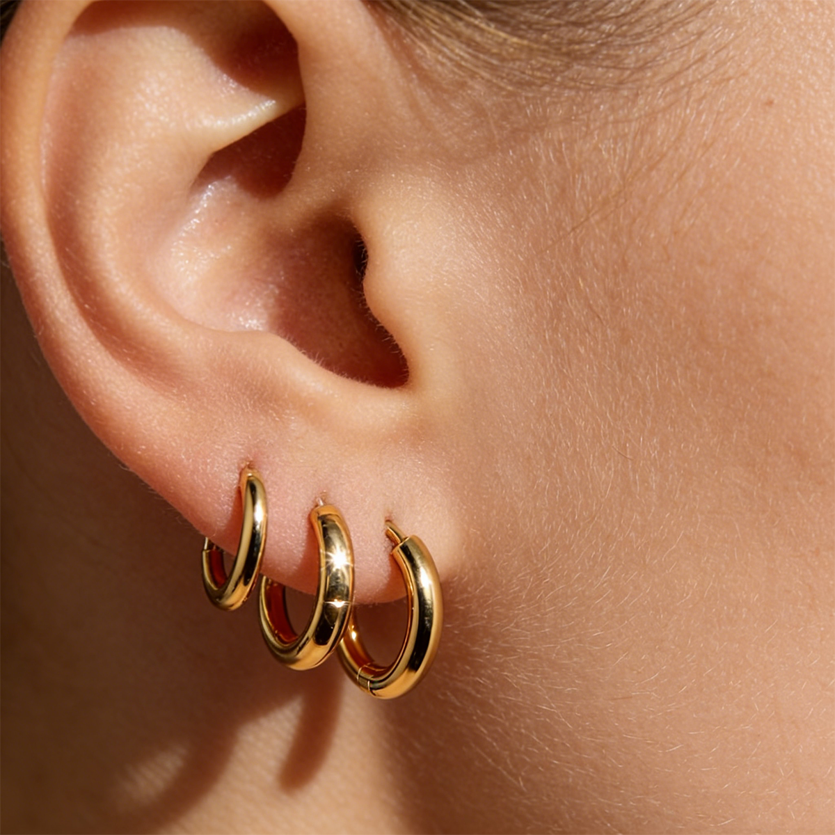 Geometric Earrings For Women Featuring Electroplated 304 Stainless Steel With 18K Real Gold Plated PVD Coating
