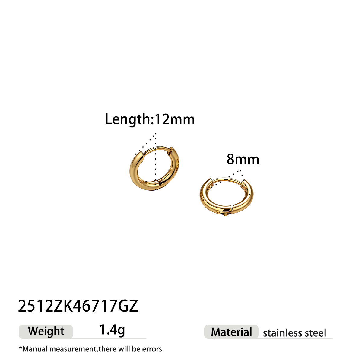 Geometric Earrings For Women Featuring Electroplated 304 Stainless Steel With 18K Real Gold Plated PVD Coating