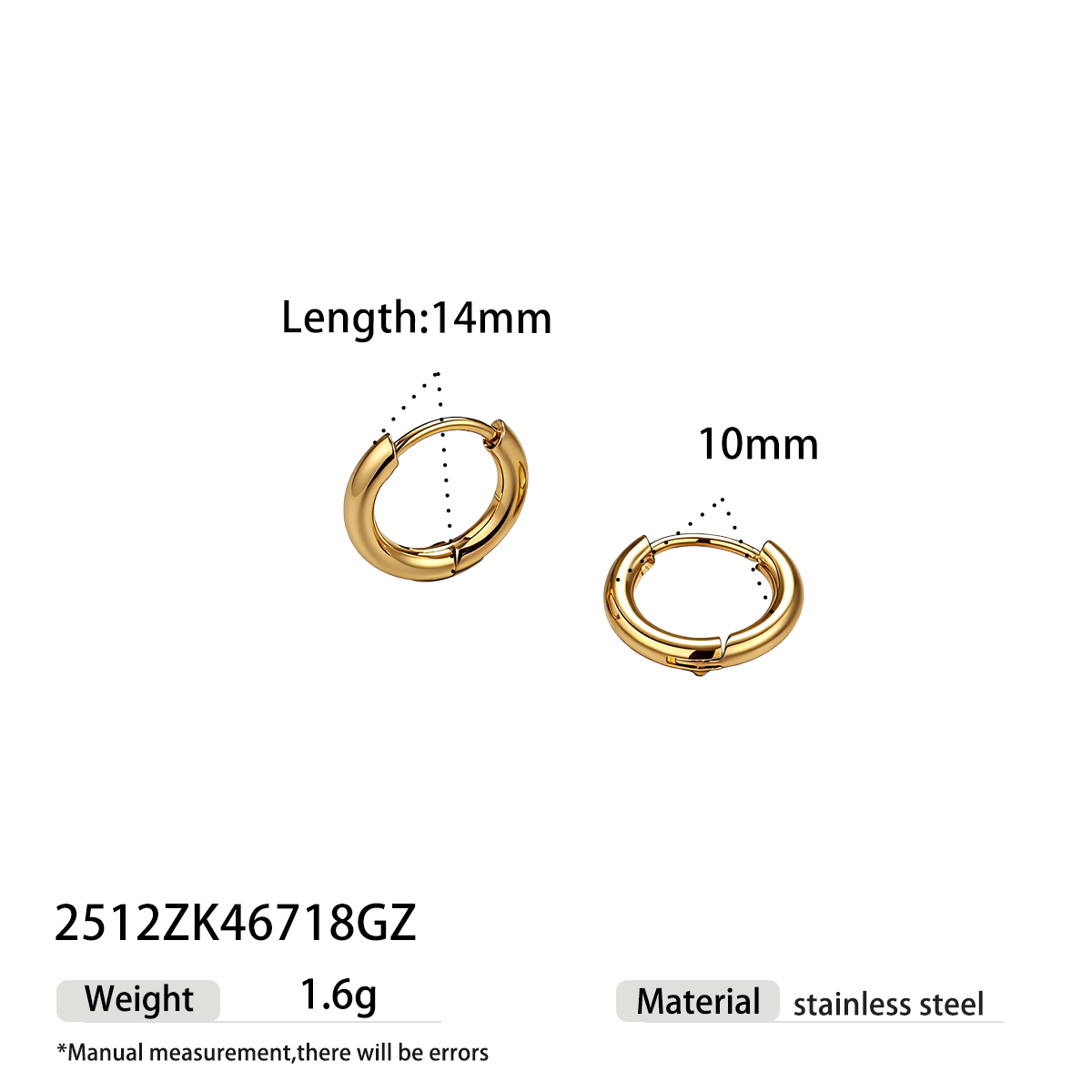Geometric Earrings For Women Featuring Electroplated 304 Stainless Steel With 18K Real Gold Plated PVD Coating