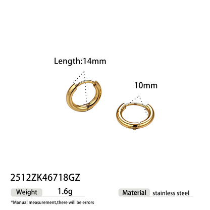 Geometric Earrings For Women Featuring Electroplated 304 Stainless Steel With 18K Real Gold Plated PVD Coating
