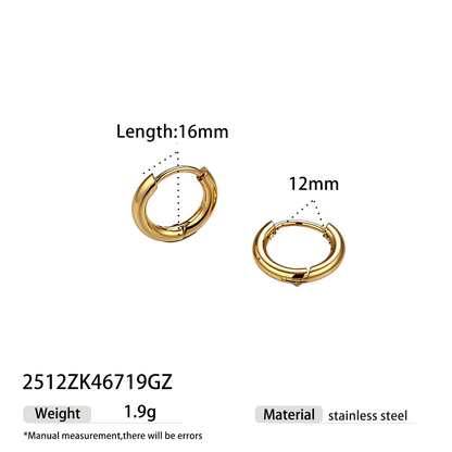 Geometric Earrings For Women Featuring Electroplated 304 Stainless Steel With 18K Real Gold Plated PVD Coating