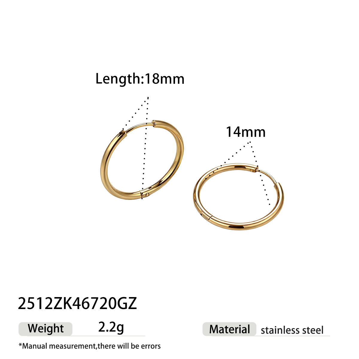 Geometric Earrings For Women Featuring Electroplated 304 Stainless Steel With 18K Real Gold Plated PVD Coating