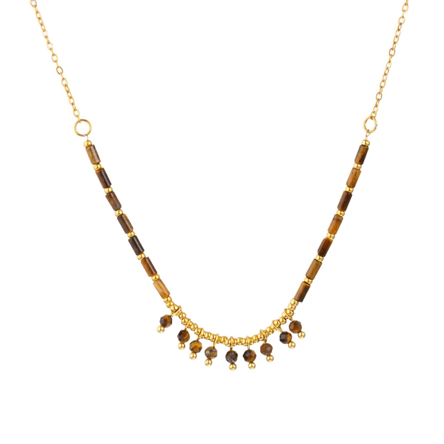 Heart Shape Necklace For Adults Featuring 304 Stainless Steel With 18K Real Gold Plated Beaded Chain And Beading Craft