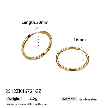 Geometric Earrings For Women Featuring Electroplated 304 Stainless Steel With 18K Real Gold Plated PVD Coating