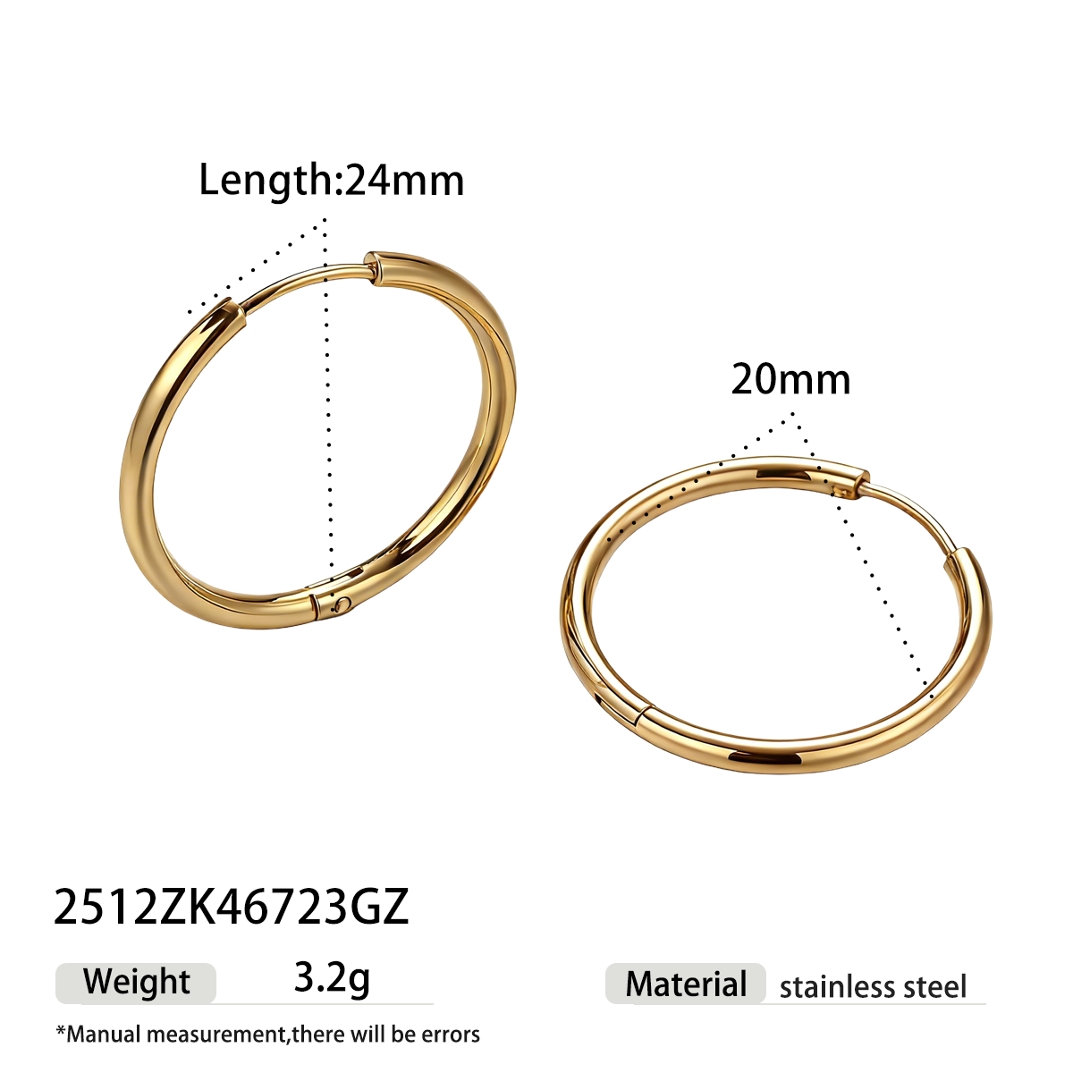 Geometric Earrings For Women Featuring Electroplated 304 Stainless Steel With 18K Real Gold Plated PVD Coating