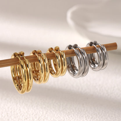 Geometric Earrings For Women Featuring Electroplated 304 Stainless Steel With 18K Real Gold PVD Coated Plating