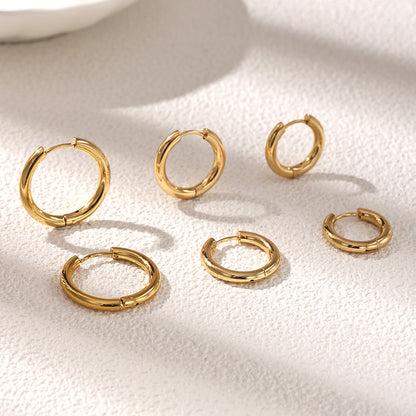 Geometric Earrings For Women Featuring Electroplated 304 Stainless Steel With 18K Real Gold PVD Coated Plating