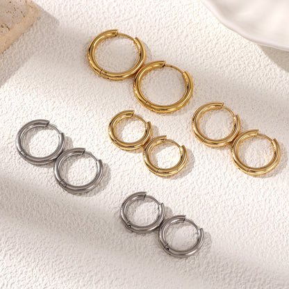 Geometric Earrings For Women Featuring Electroplated 304 Stainless Steel With 18K Real Gold PVD Coated Plating