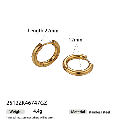 Geometric Earrings For Women Featuring Electroplated 304 Stainless Steel With 18K Real Gold PVD Coated Plating