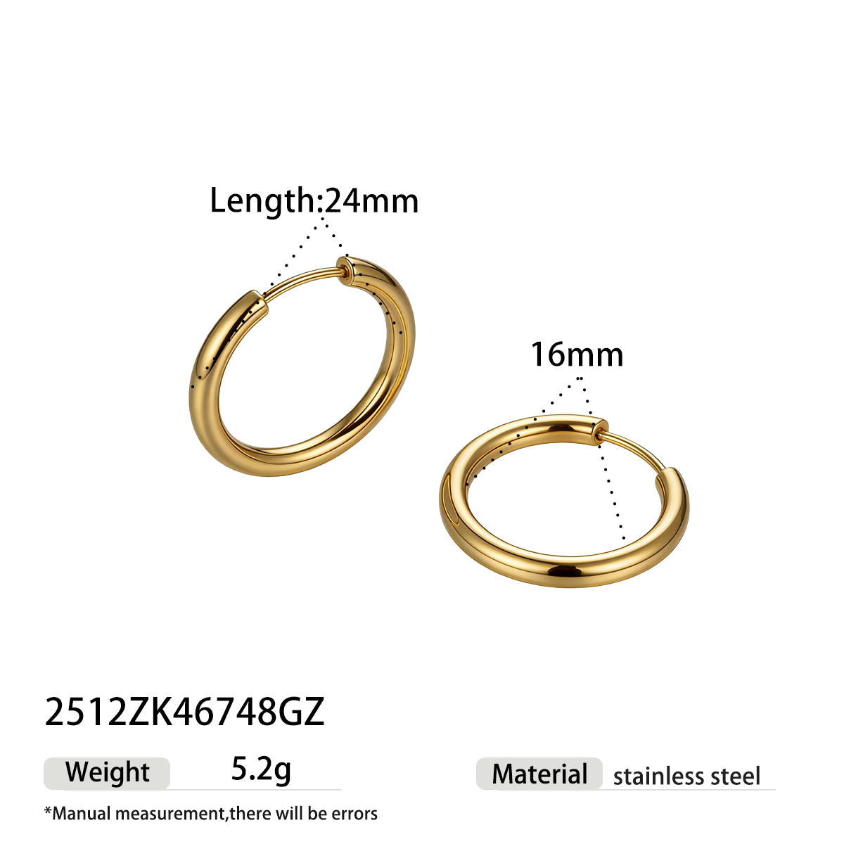 Geometric Earrings For Women Featuring Electroplated 304 Stainless Steel With 18K Real Gold PVD Coated Plating