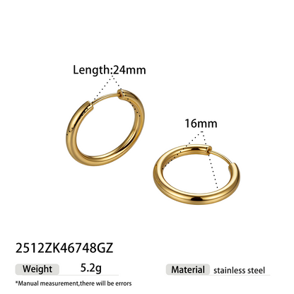 Geometric Earrings For Women Featuring Electroplated 304 Stainless Steel With 18K Real Gold PVD Coated Plating