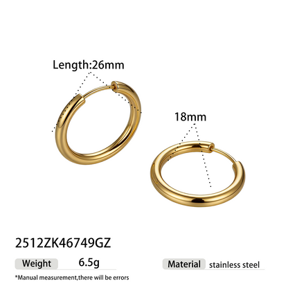 Geometric Earrings For Women Featuring Electroplated 304 Stainless Steel With 18K Real Gold PVD Coated Plating