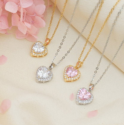 Heart Shape Necklace For Women In New Style Made Of Titanium Steel, Available In Golden Color