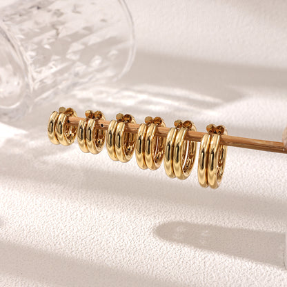 Geometric Earrings For Women Featuring Electroplated 304 Stainless Steel With 18K Real Gold Plated And PVD Coated Finish