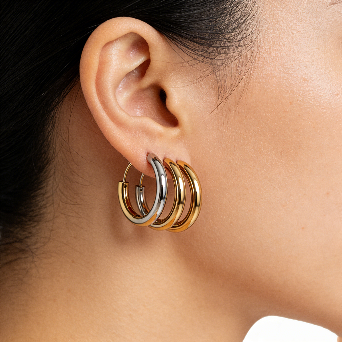 Geometric Earrings For Women Featuring Electroplated 304 Stainless Steel With 18K Real Gold Plated And PVD Coated Finish