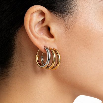 Geometric Earrings For Women Featuring Electroplated 304 Stainless Steel With 18K Real Gold Plated And PVD Coated Finish