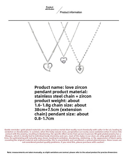 Heart Shape Pendant For Women In Simple Style, Made Of Copper With Golden Finish And Zircon Inlay