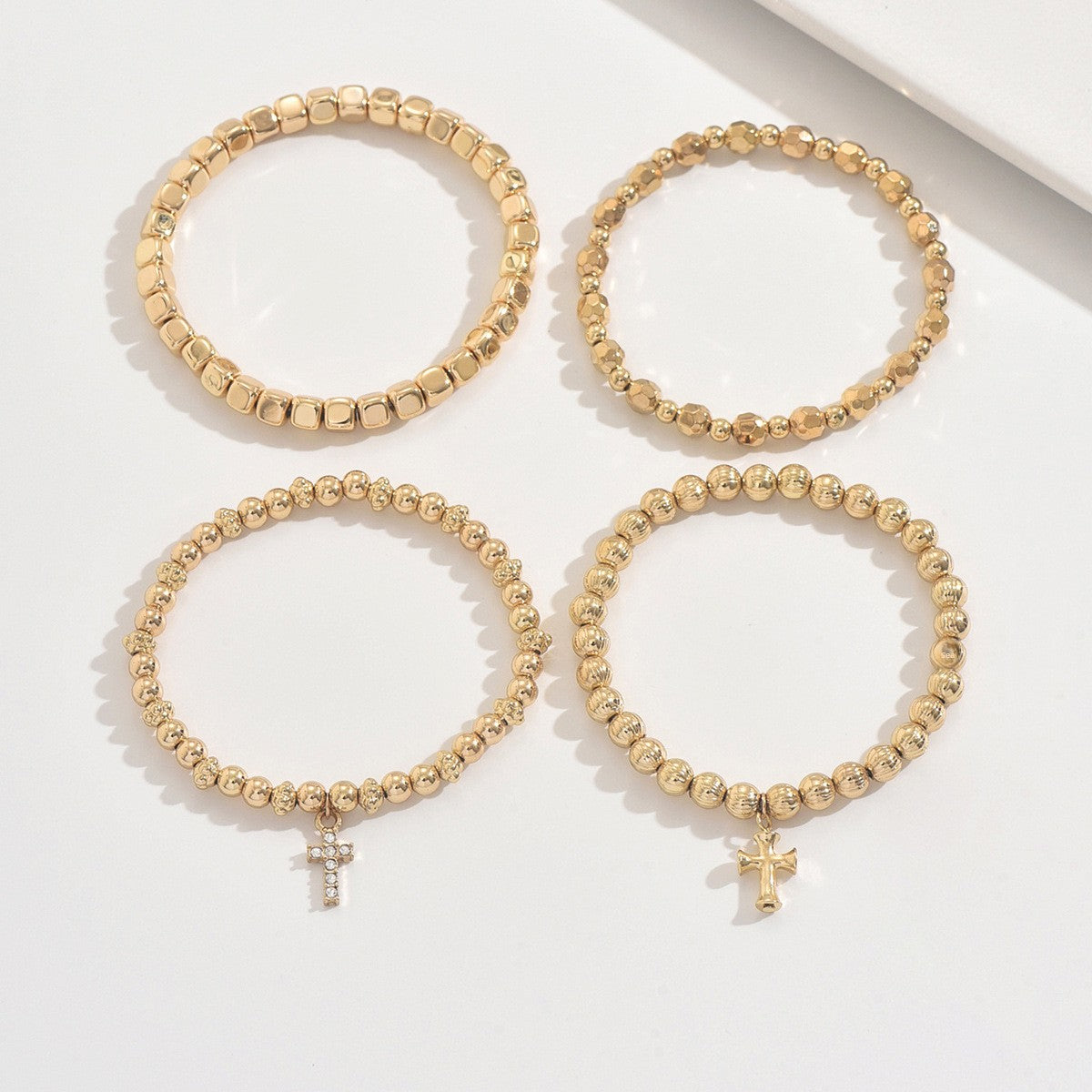Acrylic Cross Bracelet For Stylish Wear, Available In Golden, 1 Set