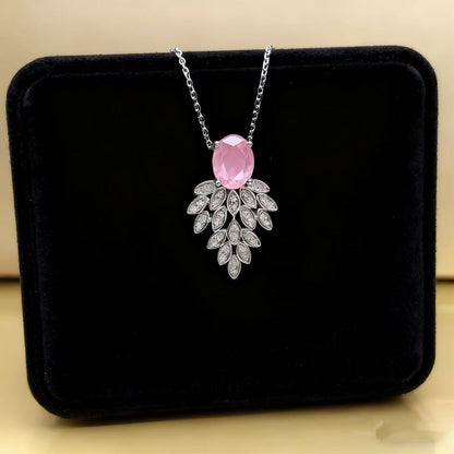 Leaves Necklace For Women Featuring PVD Coated Titanium Steel With Golden Cable Chain