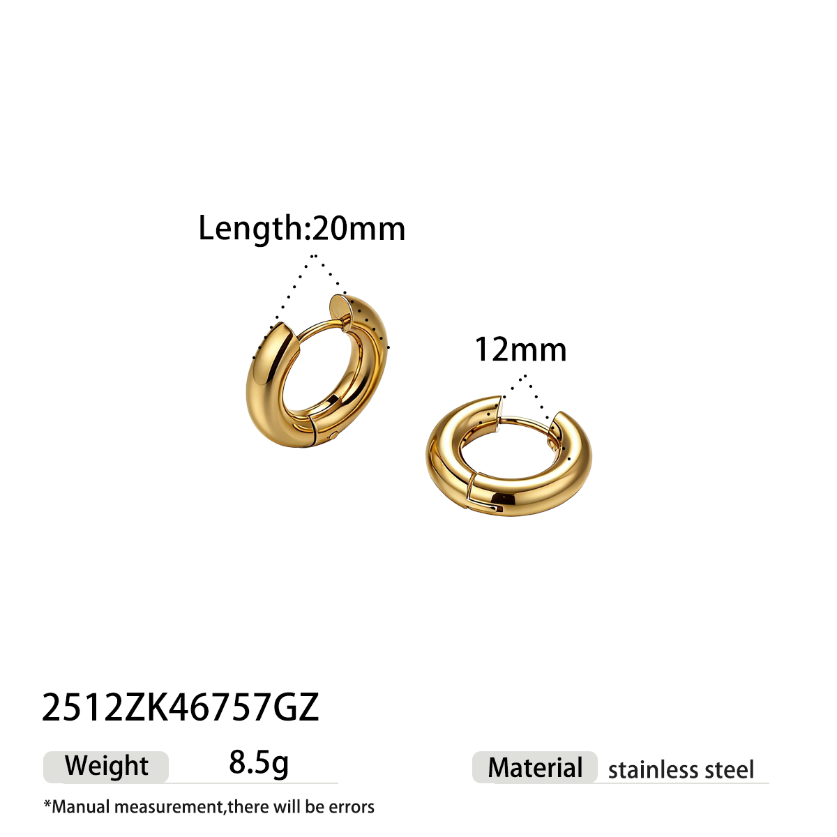 Geometric Earrings For Women Featuring Electroplated 304 Stainless Steel With 18K Real Gold Plated And PVD Coated Finish