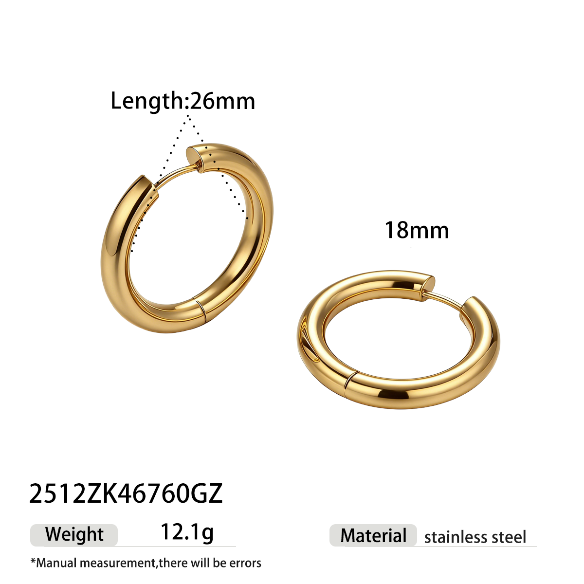 Geometric Earrings For Women Featuring Electroplated 304 Stainless Steel With 18K Real Gold Plated And PVD Coated Finish