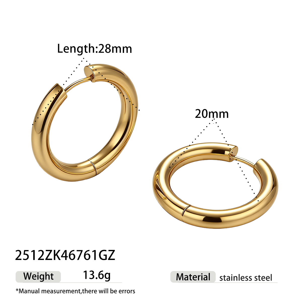 Geometric Earrings For Women Featuring Electroplated 304 Stainless Steel With 18K Real Gold Plated And PVD Coated Finish
