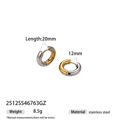 Geometric Earrings For Women Featuring Electroplated 304 Stainless Steel With 18K Real Gold Plated And PVD Coated Finish
