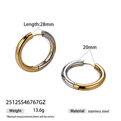 Geometric Earrings For Women Featuring Electroplated 304 Stainless Steel With 18K Real Gold Plated And PVD Coated Finish