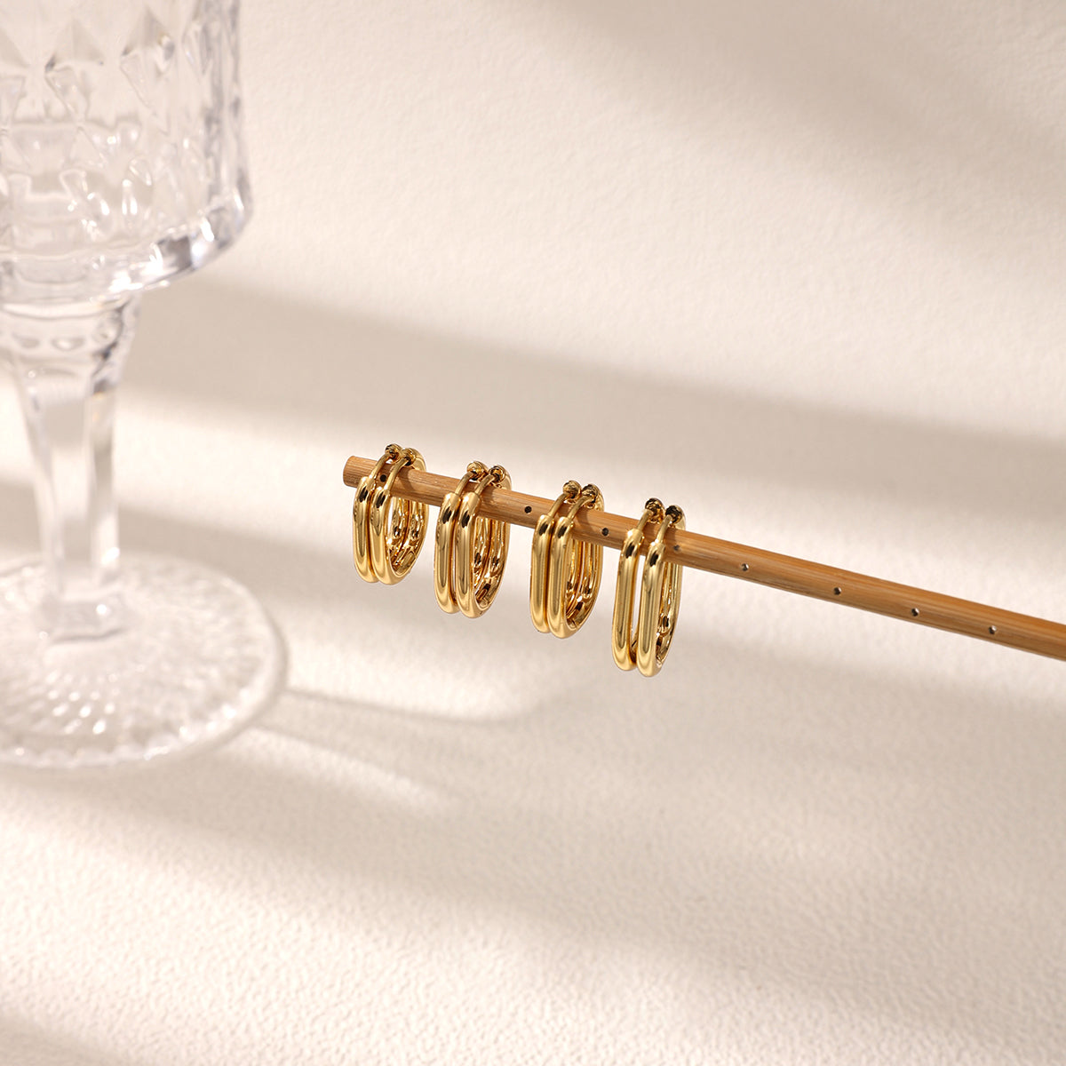 Geometric Earrings For Women Featuring Electroplated 304 Stainless Steel With 18K Real Gold Plated PVD Coating