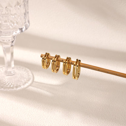 Geometric Earrings For Women Featuring Electroplated 304 Stainless Steel With 18K Real Gold Plated PVD Coating