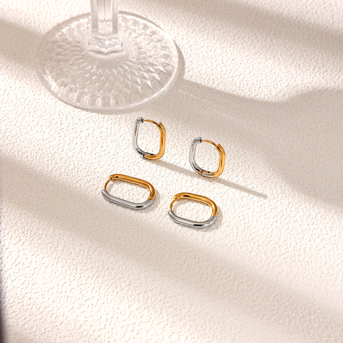 Geometric Earrings For Women Featuring Electroplated 304 Stainless Steel With 18K Real Gold Plated PVD Coating