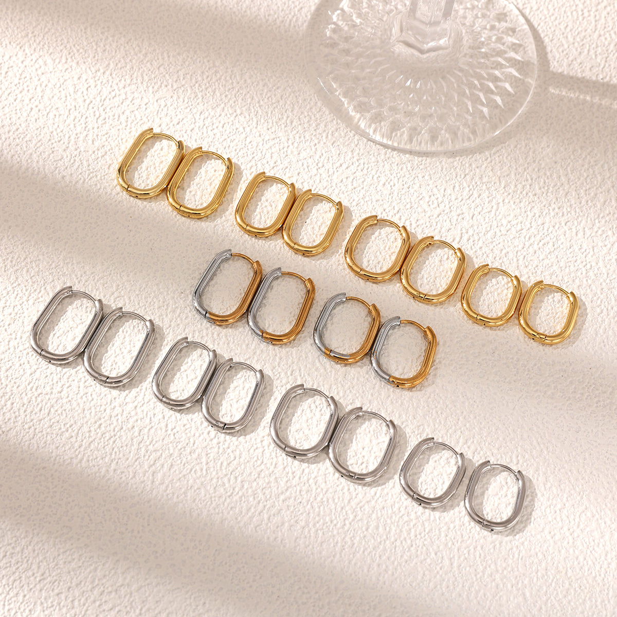 Geometric Earrings For Women Featuring Electroplated 304 Stainless Steel With 18K Real Gold Plated PVD Coating