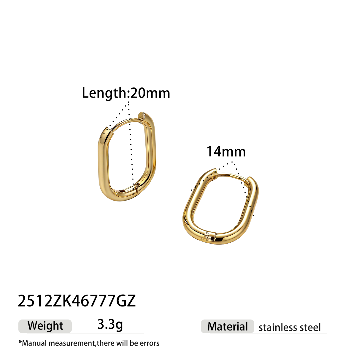 Geometric Earrings For Women Featuring Electroplated 304 Stainless Steel With 18K Real Gold Plated PVD Coating