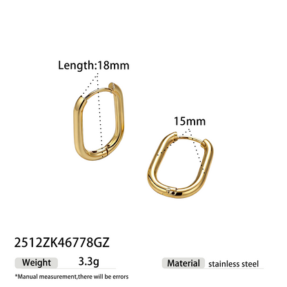 Geometric Earrings For Women Featuring Electroplated 304 Stainless Steel With 18K Real Gold Plated PVD Coating