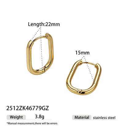 Geometric Earrings For Women Featuring Electroplated 304 Stainless Steel With 18K Real Gold Plated PVD Coating