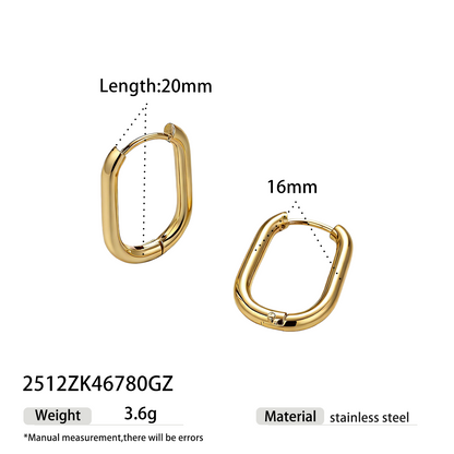 Geometric Earrings For Women Featuring Electroplated 304 Stainless Steel With 18K Real Gold Plated PVD Coating