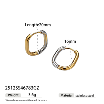 Geometric Earrings For Women Featuring Electroplated 304 Stainless Steel With 18K Real Gold Plated PVD Coating