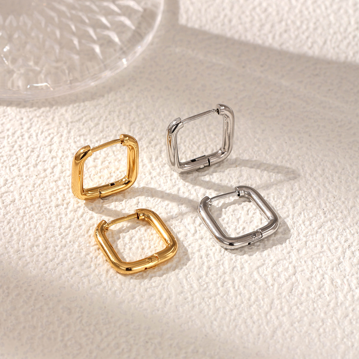 Geometric Earrings For Women Featuring Electroplated 304 Stainless Steel With 18K Real Gold Plated PVD Coating
