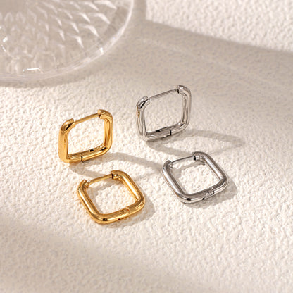 Geometric Earrings For Women Featuring Electroplated 304 Stainless Steel With 18K Real Gold Plated PVD Coating