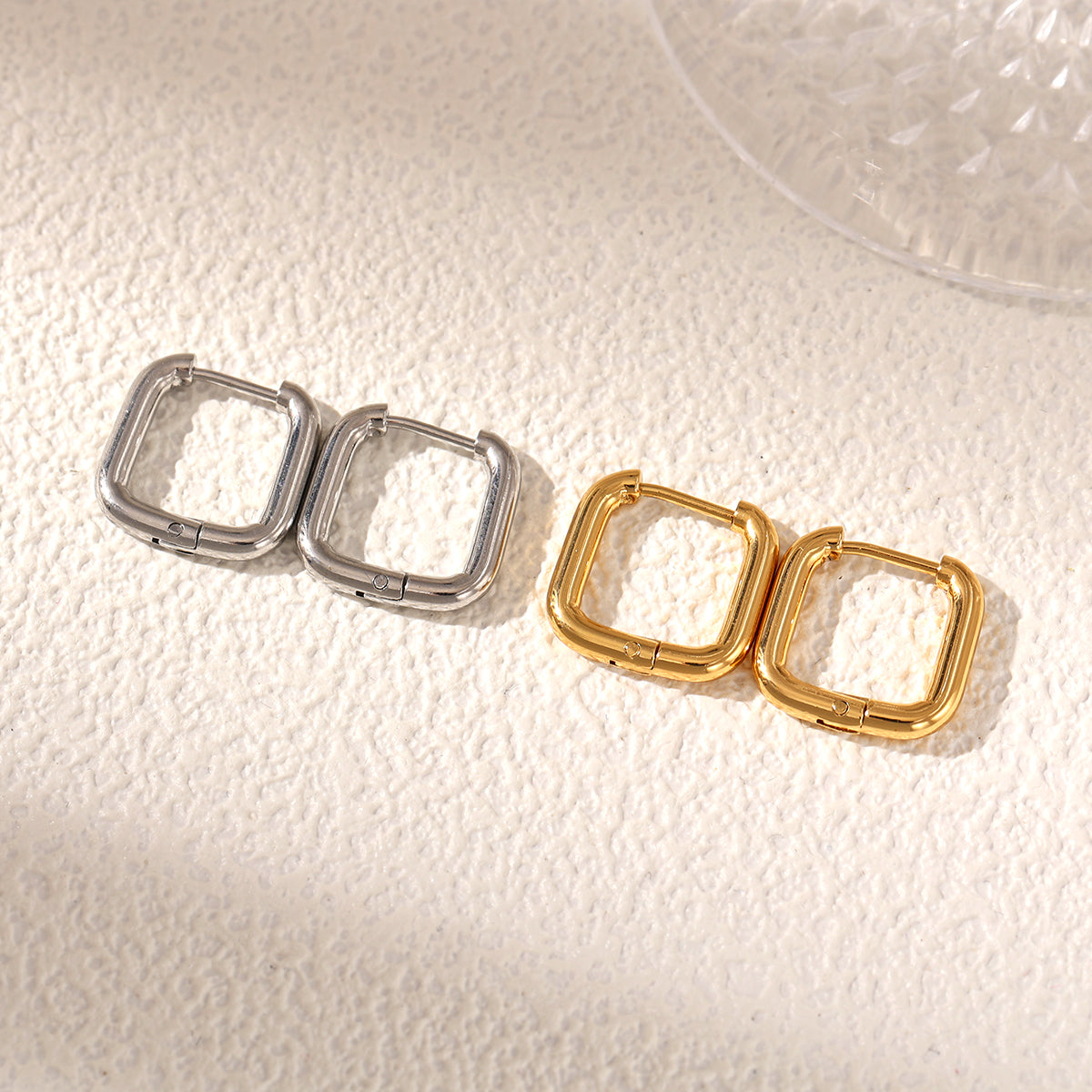 Geometric Earrings For Women Featuring Electroplated 304 Stainless Steel With 18K Real Gold Plated PVD Coating
